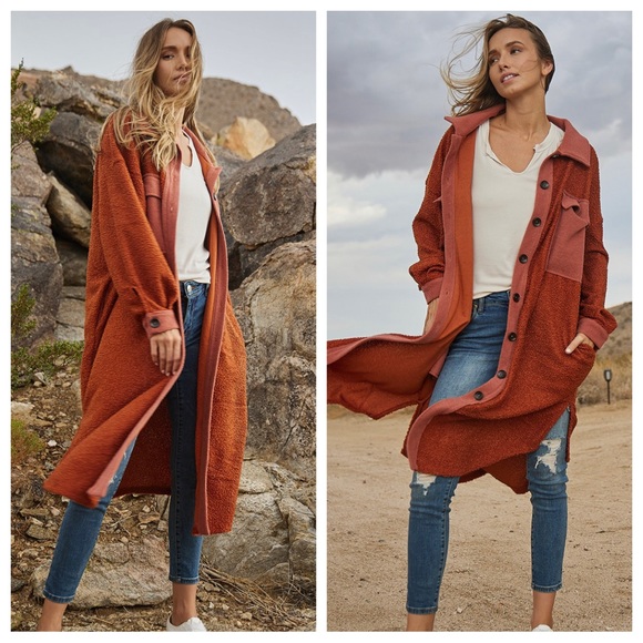 40 Oversized Absolutely Fabulous Contrast
Detailed Fleece Long Coat Jacket - Picture 2 of 4